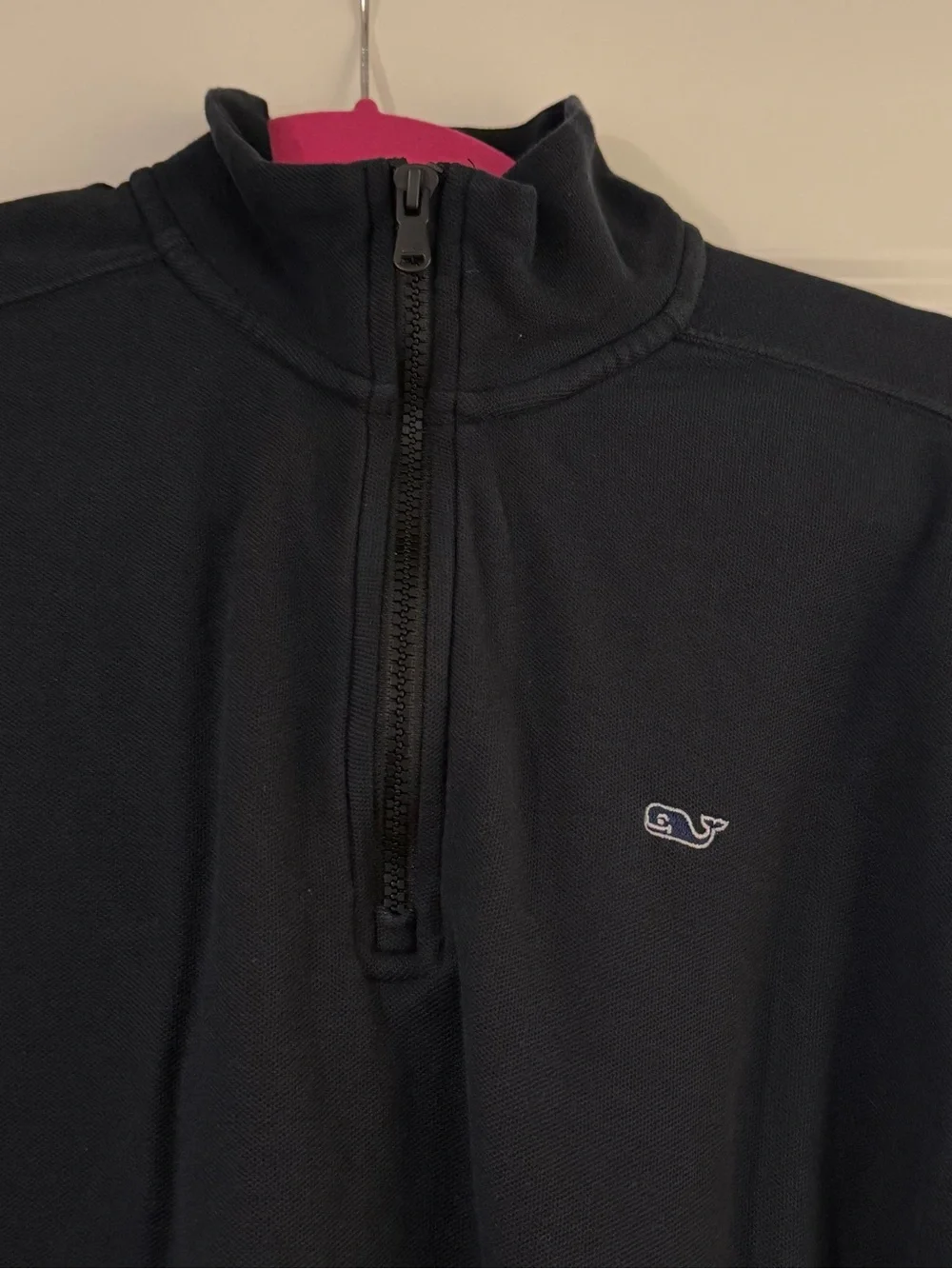 Vineyard vines black cotton quarter zip